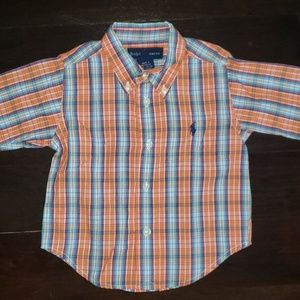 BOY'S RALPH LAUREN PLAID BUTTON DOWN DRESS SHIRT